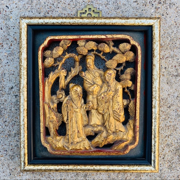Other - ANTIQUE CARVED WOOD PANEL DECOR